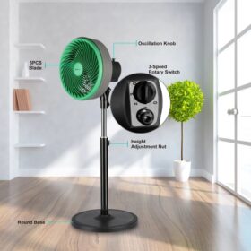 Ventilateur Sur Pied 10 Pouces – Oscillant, Électrique, Plastique Léger – Image 3