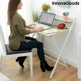 Bureau Pliable avec Étagère Tablezy Bois (Reconditionné B)