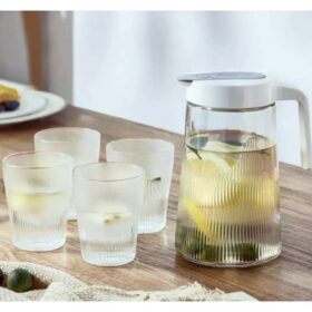 Ensemble Verrerie 5 Pièces : Carafe + verres en coupe