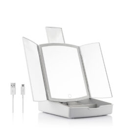 Miroir LED Pliable avec Organisateur de Maquillage 3-en-1 Panomir – Image 7