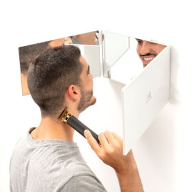Miroir de maquillage éclairé Miroir de salle de bain avec design pliant et vue – Image 8