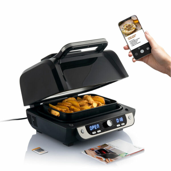 Friteuse à Air avec Gril, Accessoires et Livre de Recettes 12-in-1 6000 Noir Acier 3400 W 6 L Friteuse à Air avec Gril, Accessoires et Livre de Recettes 12-in-1 6000 Noir Acier 3400 W 6 L