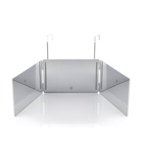 Miroir de maquillage éclairé Miroir de salle de bain avec design pliant et vue – Image 7