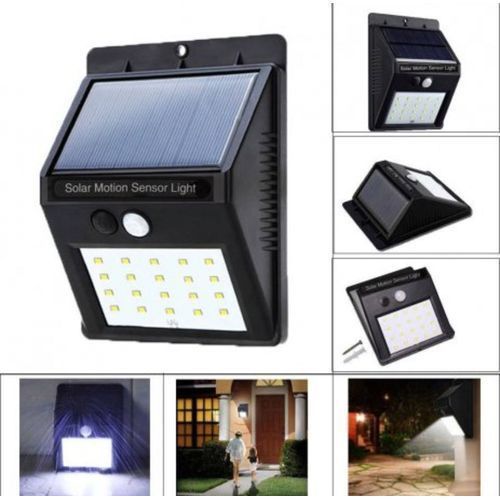 Lampe Solaire Extérieure LED 0.55W – Détecteur de Mouvement – Étanche IP65 – Noir Lampe Solaire Extérieure LED 0.55W – Détecteur de Mouvement – Étanche IP65 – Noir