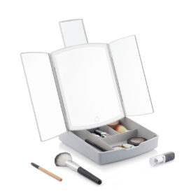 Miroir LED Pliable avec Organisateur de Maquillage 3-en-1 Panomir – Image 5