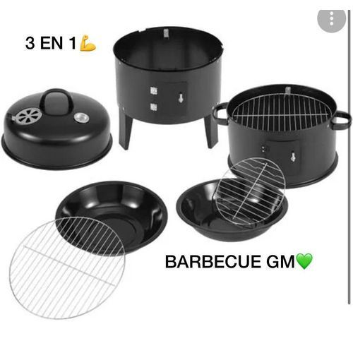 Barbecue Grill à Charbon de Bois 3 en 1 – Fumoir, Cuisson Directe & Rôtissoire Barbecue Grill à Charbon de Bois 3 en 1 – Fumoir, Cuisson Directe & Rôtissoire