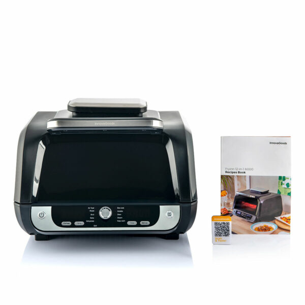 Friteuse à Air avec Gril, Accessoires et Livre de Recettes 12-in-1 6000 Noir Acier 3400 W 6 L Friteuse à Air avec Gril, Accessoires et Livre de Recettes 12-in-1 6000 Noir Acier 3400 W 6 L