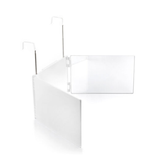 Miroir de maquillage éclairé Miroir de salle de bain avec design pliant et vue Miroir de maquillage éclairé Miroir de salle de bain avec design pliant et vue