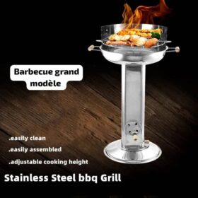 Barbecue Portable au Charbon – Pliable, Compact & Léger – Idéal pour Camping, Plage, Pique-nique – Noir