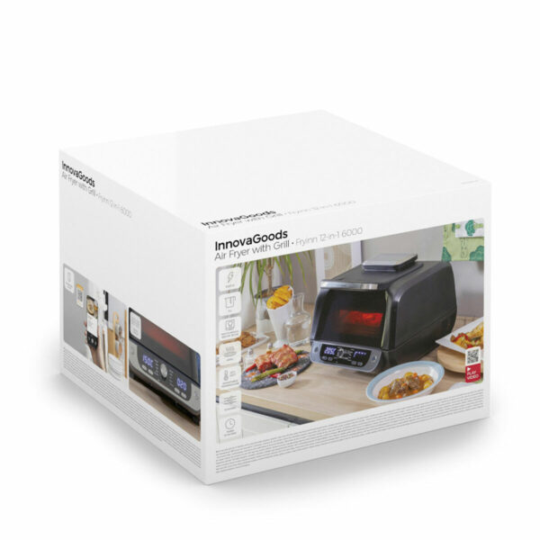 Friteuse à Air avec Gril, Accessoires et Livre de Recettes 12-in-1 6000 Noir Acier 3400 W 6 L Friteuse à Air avec Gril, Accessoires et Livre de Recettes 12-in-1 6000 Noir Acier 3400 W 6 L