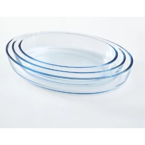 Lot de 3 Plats de Cuisson en Verre Borosilicate – Ovale – Résistants Four/Micro-ondes/Lave-vaisselle – 700ml, 1600ml, 2500ml Lot de 3 Plats de Cuisson en Verre Borosilicate – Ovale – Résistants Four/Micro-ondes/Lave-vaisselle – 700ml, 1600ml, 2500ml