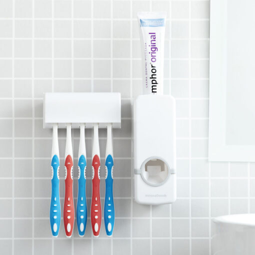 Distributeur de Dentifrice avec Porte Brosse à Dents Diseeth InnovaGoods Distributeur de Dentifrice avec Porte Brosse à Dents Diseeth InnovaGoods
