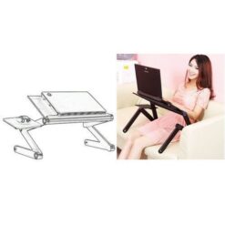 Support Ordinateur Portable Pliable – Ergonomique & Réglable – Aluminium Rose
