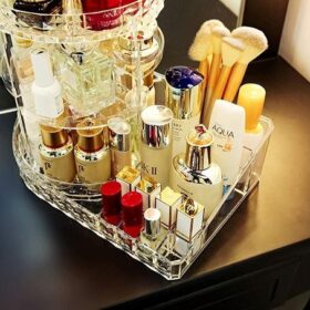 Organisateur Maquillage Rotatif 360° en Acrylique Transparent – Rangement Cosmétique Multifonction – Image 5