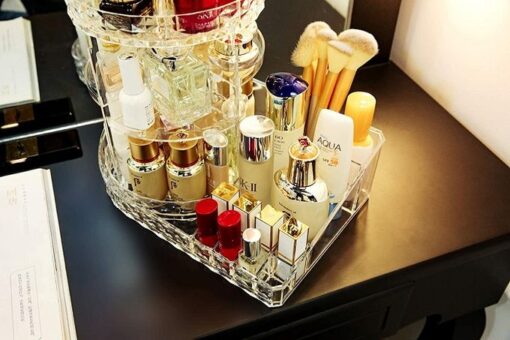 Organisateur Maquillage Rotatif 360° en Acrylique Transparent – Rangement Cosmétique Multifonction Organisateur Maquillage Rotatif 360° en Acrylique Transparent – Rangement Cosmétique Multifonction