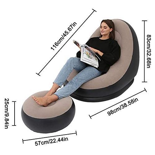 gonflable -paresseux canapé-lit siesta chaise longue avec repose-pieds + Gonfleur offert gonflable -paresseux canapé-lit siesta chaise longue avec repose-pieds + Gonfleur offert