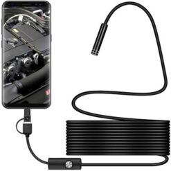 Endoscope Étanche avec Câble Flexible et Miroir – Caméra d’Inspection HD pour Smartphone ou PC