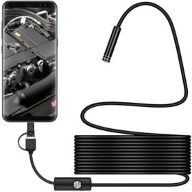 Endoscope Étanche avec Câble Flexible et Miroir – Caméra d’Inspection HD pour Smartphone ou PC