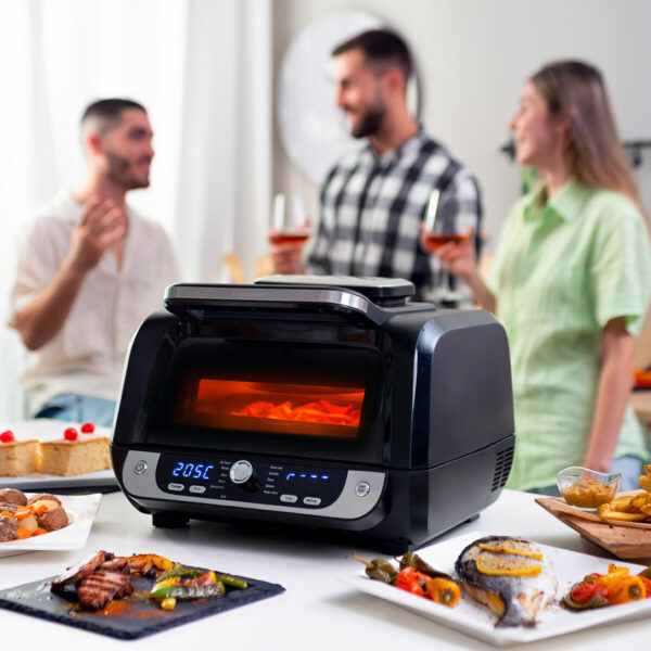 Friteuse à Air avec Gril, Accessoires et Livre de Recettes 12-in-1 6000 Noir Acier 3400 W 6 L Friteuse à Air avec Gril, Accessoires et Livre de Recettes 12-in-1 6000 Noir Acier 3400 W 6 L