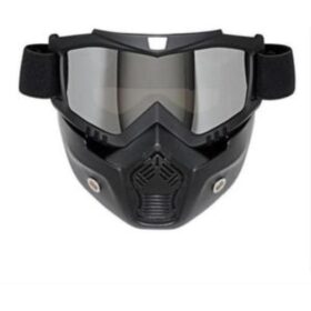 Masque Moto Ultra Phantom – Respirant avec Lunettes Amovibles – Noir