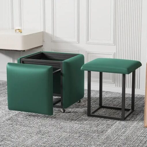 Tabouret Cube 5 en 1 – Canapé Nordique Empilable – Table Basse Multicolore, Cuir/Tissu, pour Salon & Salle à Manger Tabouret Cube 5 en 1 – Canapé Nordique Empilable – Table Basse Multicolore, Cuir/Tissu, pour Salon & Salle à Manger