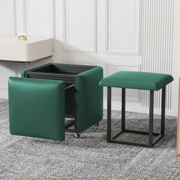 Tabouret Cube 5 en 1 – Canapé Nordique Empilable – Table Basse Multicolore, Cuir/Tissu, pour Salon & Salle à Manger Tabouret Cube 5 en 1 – Canapé Nordique Empilable – Table Basse Multicolore, Cuir/Tissu, pour Salon & Salle à Manger