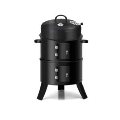 Barbecue Grill à Charbon de Bois 3 en 1 – Fumoir, Cuisson Directe & Rôtissoire