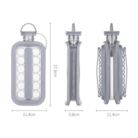 Bouteille 2 en 1 avec 17 Boules de Glaçons – Bouteille d’Eau Froide Réutilisable – Gris – Image 2