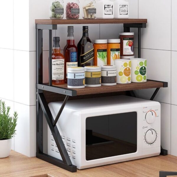 Étagère de Rangement Double Couche pour Micro-ondes – Bois & Métal – Structure Solide – 60 x 41 x 67,5 cm – Noir & Bois Étagère de Rangement Double Couche pour Micro-ondes – Bois & Métal – Structure Solide – 60 x 41 x 67,5 cm – Noir & Bois