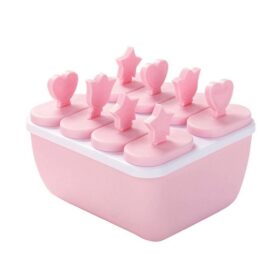 Moules à Crème Glacée en Silicone - 8 Cavités – Rose – Réutilisables & Antiadhésifs – Idéal Été et Bricolage Culinaire