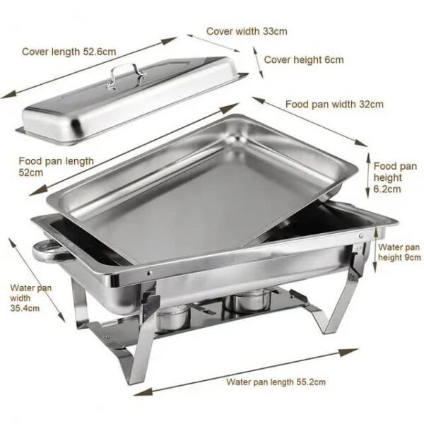 Chafing Dish Buffet en Acier Inoxydable – Réchaud Chauffe-Plat à Bougie avec Couvercle Rabattable – Présentoir pour Buffet, Mariage, Événements Chafing Dish Buffet en Acier Inoxydable – Réchaud Chauffe-Plat à Bougie avec Couvercle Rabattable – Présentoir pour Buffet, Mariage, Événements