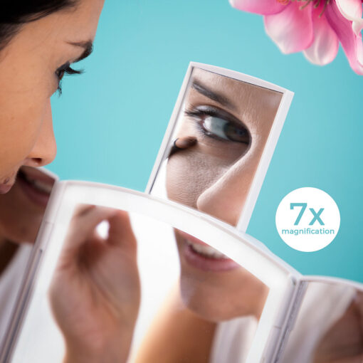 Miroir LED Pliable avec Organisateur de Maquillage 3-en-1 Panomir Miroir LED Pliable avec Organisateur de Maquillage 3-en-1 Panomir