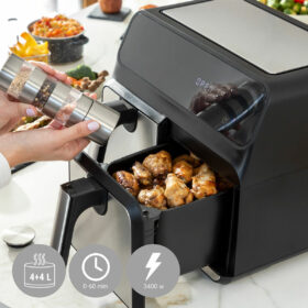 Friteuse à Air Noir 3400 W 8 L Acier inoxydable (Reconditionné A) – Image 11
