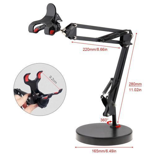 Support Multifonctionnel Noir – Stent Vocal Pratique pour Téléphone, Micro ou Tablette Support Multifonctionnel Noir – Stent Vocal Pratique pour Téléphone, Micro ou Tablette