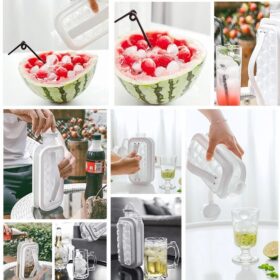 Bouteille 2 en 1 avec 17 Boules de Glaçons – Bouteille d’Eau Froide Réutilisable – Gris – Image 3