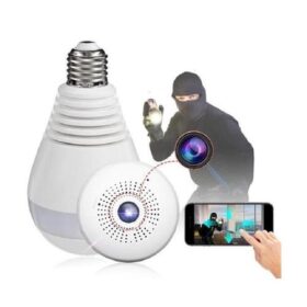 Caméra de Surveillance 360° WiFi intégrée dans Ampoule LED – Vision Panoramique – Couleur Blanc – Image 2