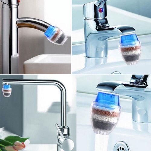 Mini Purificateur d’Eau à 6 Couches pour Robinet – Filtration à Charbon Actif – Compatible Cuisine & Salle de Bain