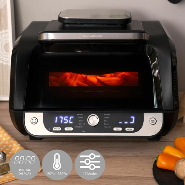 Friteuse à Air avec Gril, Accessoires et Livre de Recettes 12-in-1 6000 Noir Acier 3400 W 6 L Friteuse à Air avec Gril, Accessoires et Livre de Recettes 12-in-1 6000 Noir Acier 3400 W 6 L