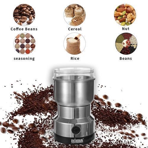 Moulin Électrique Multifonction – Inox 150W – Café, Épices, Ail, Poivre, Piment, Riz, Haricot Moulin Électrique Multifonction – Inox 150W – Café, Épices, Ail, Poivre, Piment, Riz, Haricot