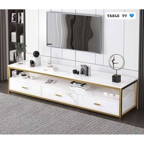 Meuble TV Moderne 140 cm – Table Télé avec Étagères Ouvertes, Bois MDF – Blanc, pour Salon, Bureau ou Espace Multimédia Meuble TV Moderne 140 cm – Table Télé avec Étagères Ouvertes, Bois MDF – Blanc, pour Salon, Bureau ou Espace Multimédia