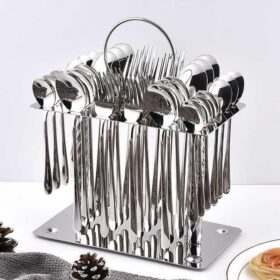 Ensemble de Couverts de Luxe 36 Pièces avec Grand Support – Spécial Mariage & Réceptions – Image 4