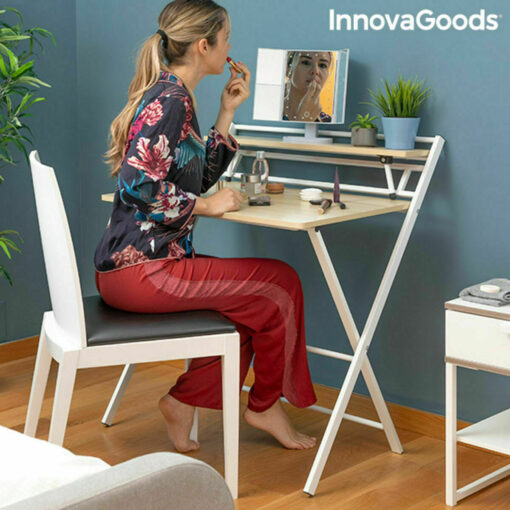 Bureau Pliable avec Étagère Tablezy Bois (Reconditionné B) Bureau Pliable avec Étagère Tablezy Bois (Reconditionné B)