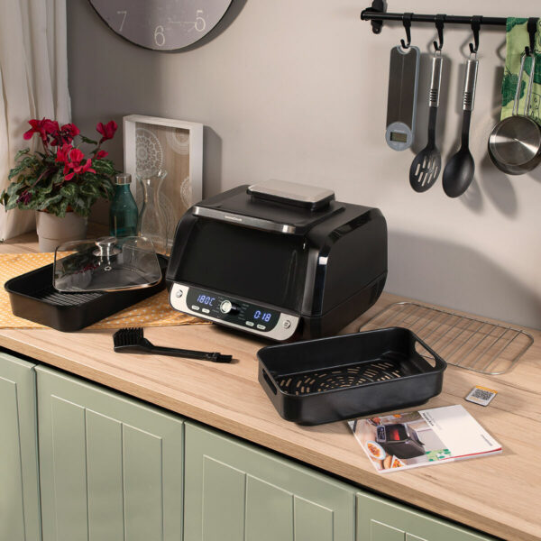 Friteuse à Air avec Gril, Accessoires et Livre de Recettes 12-in-1 6000 Noir Acier 3400 W 6 L Friteuse à Air avec Gril, Accessoires et Livre de Recettes 12-in-1 6000 Noir Acier 3400 W 6 L