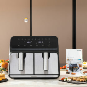 Friteuse à Air Noir 3400 W 8 L Acier inoxydable (Reconditionné A) – Image 9