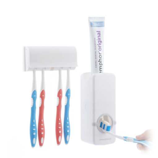 Distributeur de Dentifrice avec Porte Brosse à Dents Diseeth InnovaGoods Distributeur de Dentifrice avec Porte Brosse à Dents Diseeth InnovaGoods