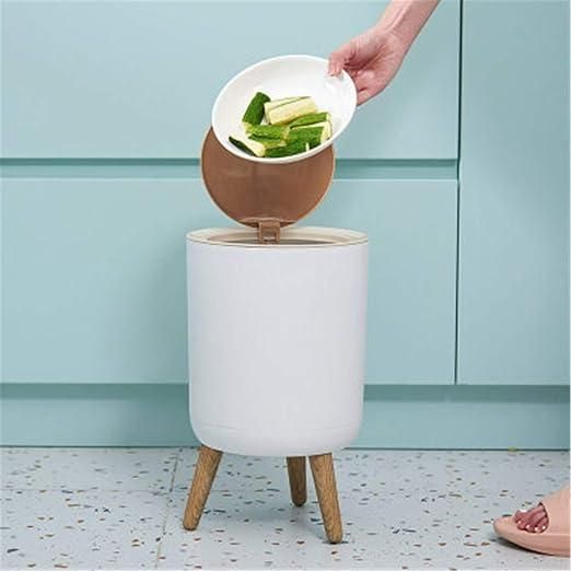 Poubelle Style Nordique avec Couvercle à Pression – Blanc – 22 x 36,3 cm – Imitation Bois pour Cuisine, Salle de Bain ou Salon Poubelle Style Nordique avec Couvercle à Pression – Blanc – 22 x 36,3 cm – Imitation Bois pour Cuisine, Salle de Bain ou Salon