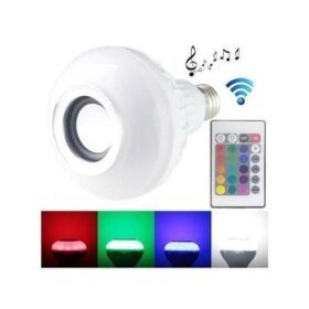Ampoule LED RVB Bluetooth avec Haut-Parleur – Télécommande – Compatible iPhone/Android/PC – Douille E27 – Blanc – Image 4