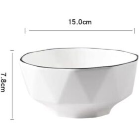 Lot de 4 Assiettes Creuses en Céramique – 7 pouces – Rondes – Blanc – Image 2