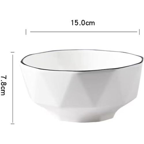 Lot de 4 Assiettes Creuses en Céramique – 7 pouces – Rondes – Blanc Lot de 4 Assiettes Creuses en Céramique – 7 pouces – Rondes – Blanc