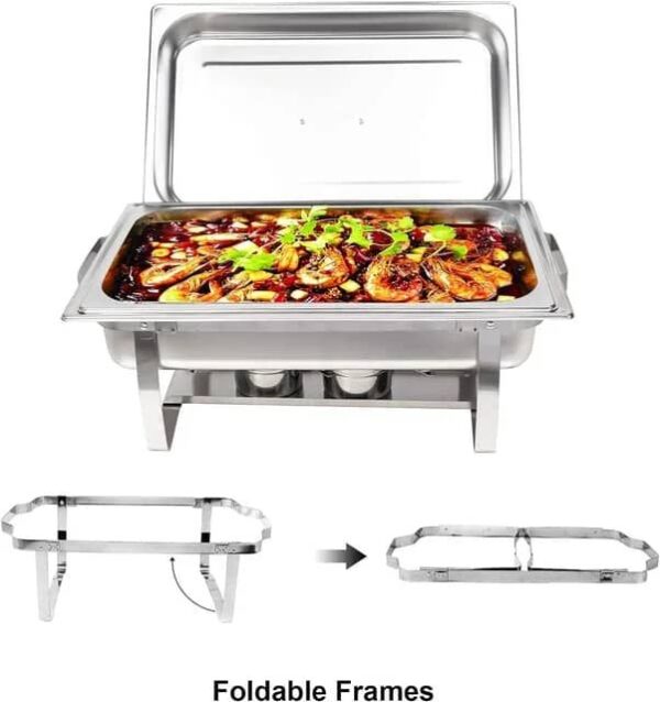 Chafing Dish Buffet en Acier Inoxydable – Réchaud Chauffe-Plat à Bougie avec Couvercle Rabattable – Présentoir pour Buffet, Mariage, Événements Chafing Dish Buffet en Acier Inoxydable – Réchaud Chauffe-Plat à Bougie avec Couvercle Rabattable – Présentoir pour Buffet, Mariage, Événements